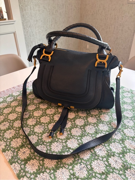 Chloe Handbags - Chloe Marcie Leather crossbody with Gold Hardware